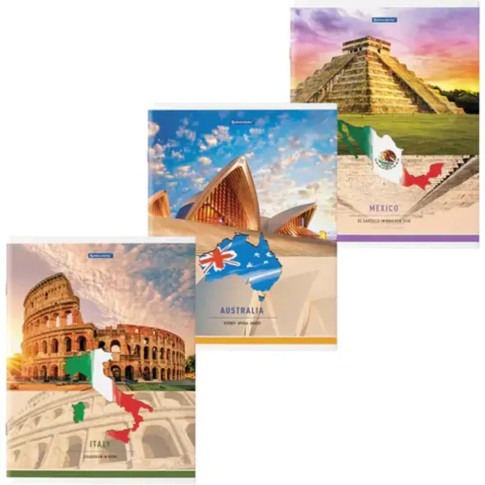 Тетрадь 48л, А4, клетка, Brauberg Travel, 1 шт.