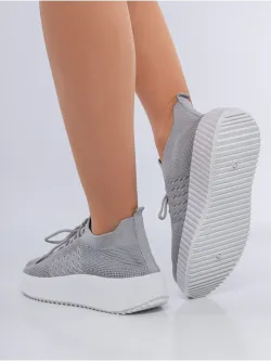 Слипоны на высокой подошве мокасины летние текстильные