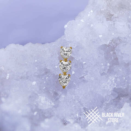 3K Heart Crystal PVD Yellow