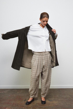 ZARA БРЮКИ В КЛЕТКУ — ZW COLLECTION, БЕЖЕВЫЙ