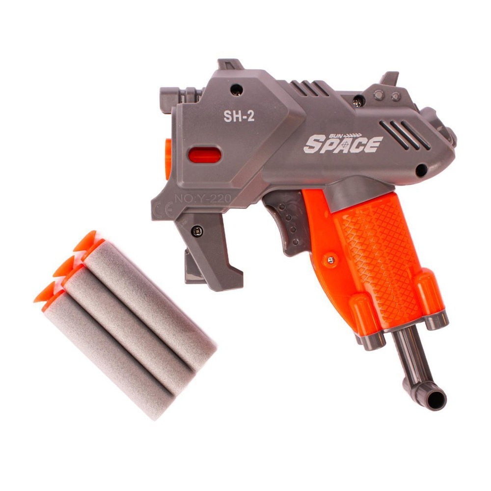 Пистолет с мягк.пулями 19см, блистер Y-223