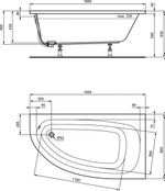 Акриловая ванна Ideal Standard 160х90 K275701 HOTLINE