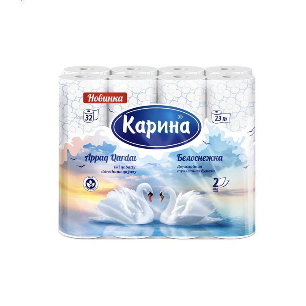 Туалетная бумага Карина 32 рулона 2 слоя