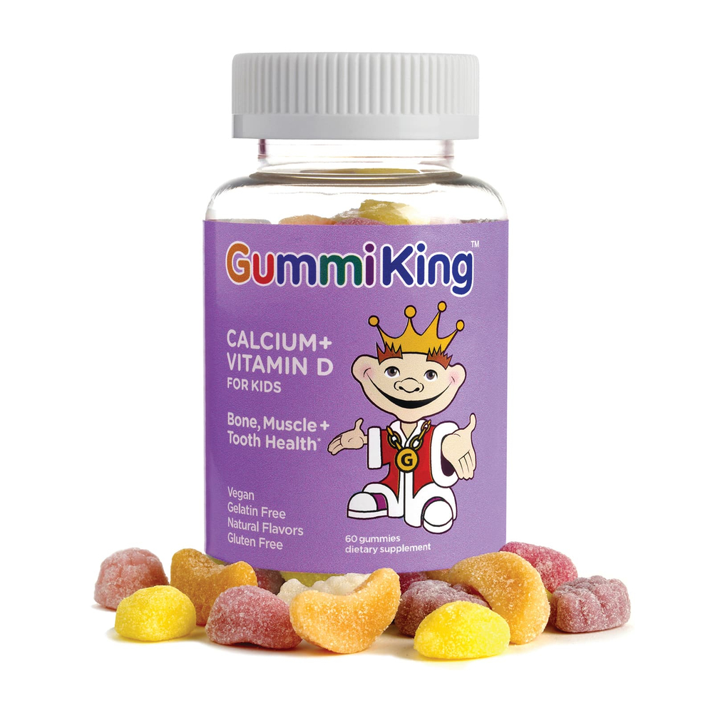 GummiKing, кальций и витамин D для детей, 60 жевательных таблеток