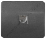 СВЕТОЗАР Гамма, телефонная одинарная без вставки и рамки цвет темно-серый металлик, Электрическая розетка (SV-54117-DM)