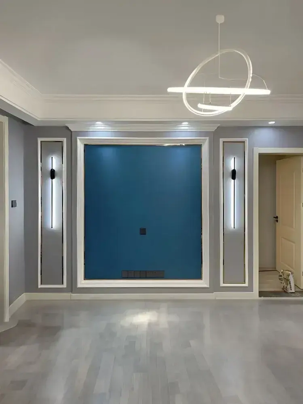 Светильник настенный светодиодный черный, 100см, 21W, бра настенный OutFrame, три режима