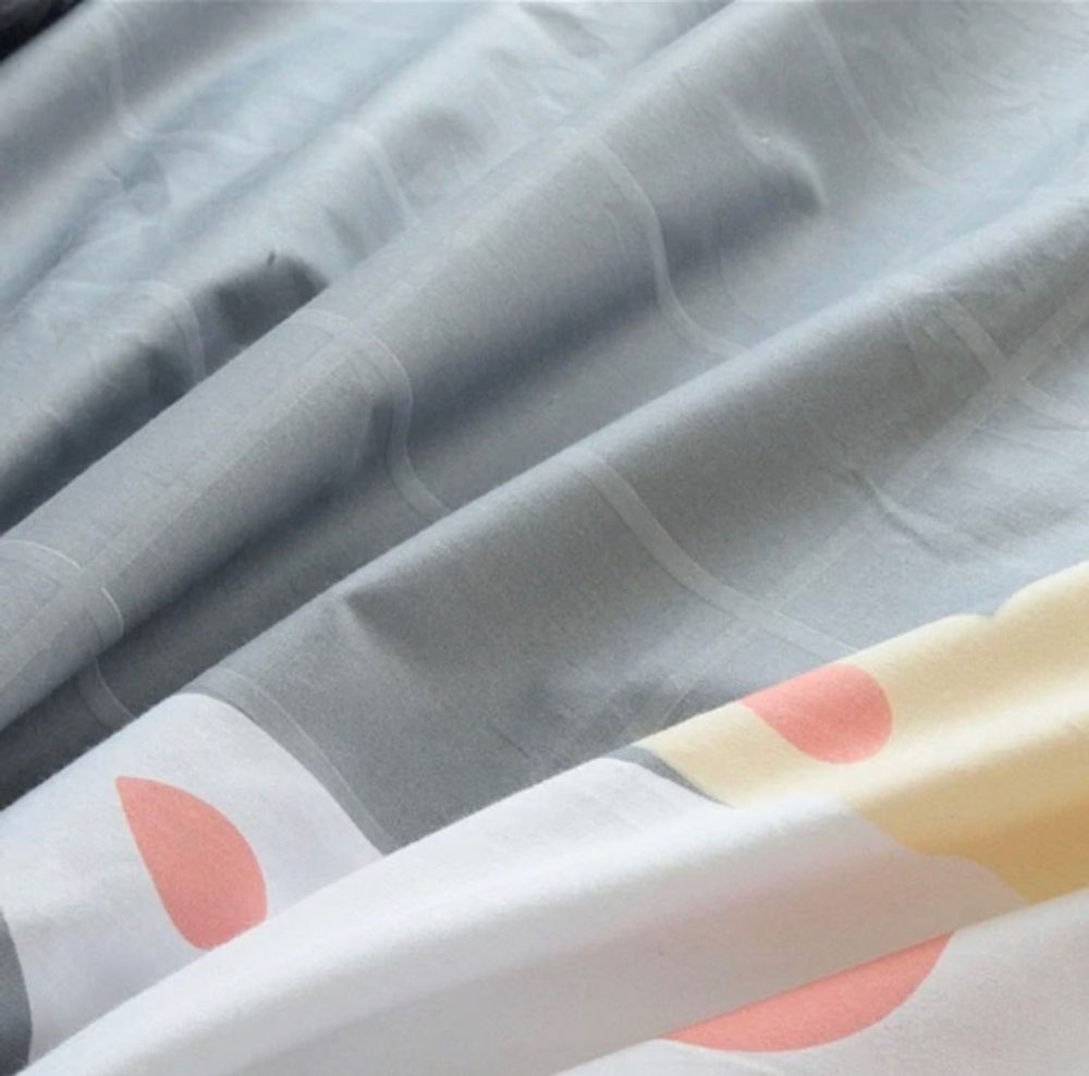 Постельное белье 1.5 Полуторка Сатин Детское Кошки на сером