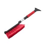 Щетка для уборки снега со скребком, мягкой накладкой, распушенной щетиной, телескоп. 55-70см, 60-6-058