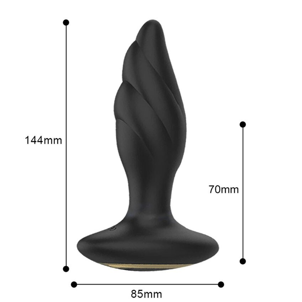 Черный анальный вибромассажер Whirlwind-RCT - 14,4 см. (Цвет: черный)