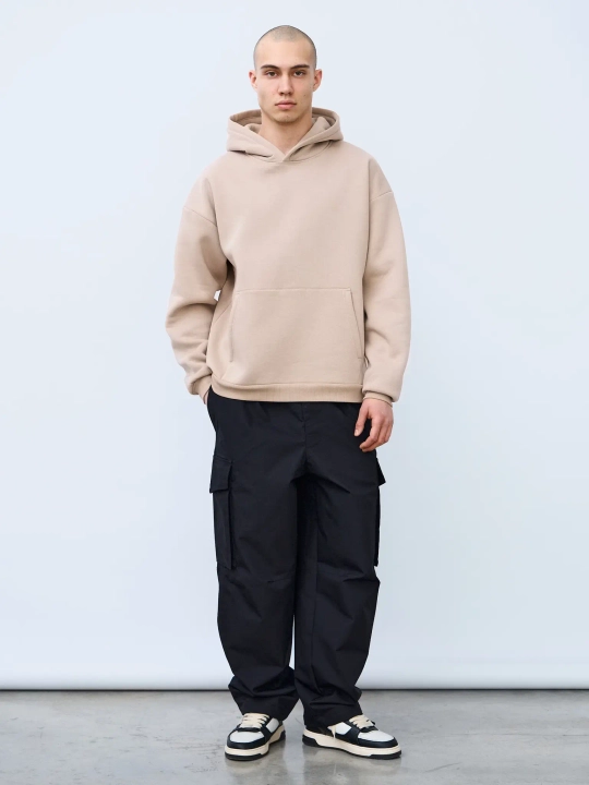 Худи оверсайз с начёсом (бежевый)