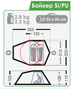 Велосипедная палатка Normal Байкер 2 Si/PU