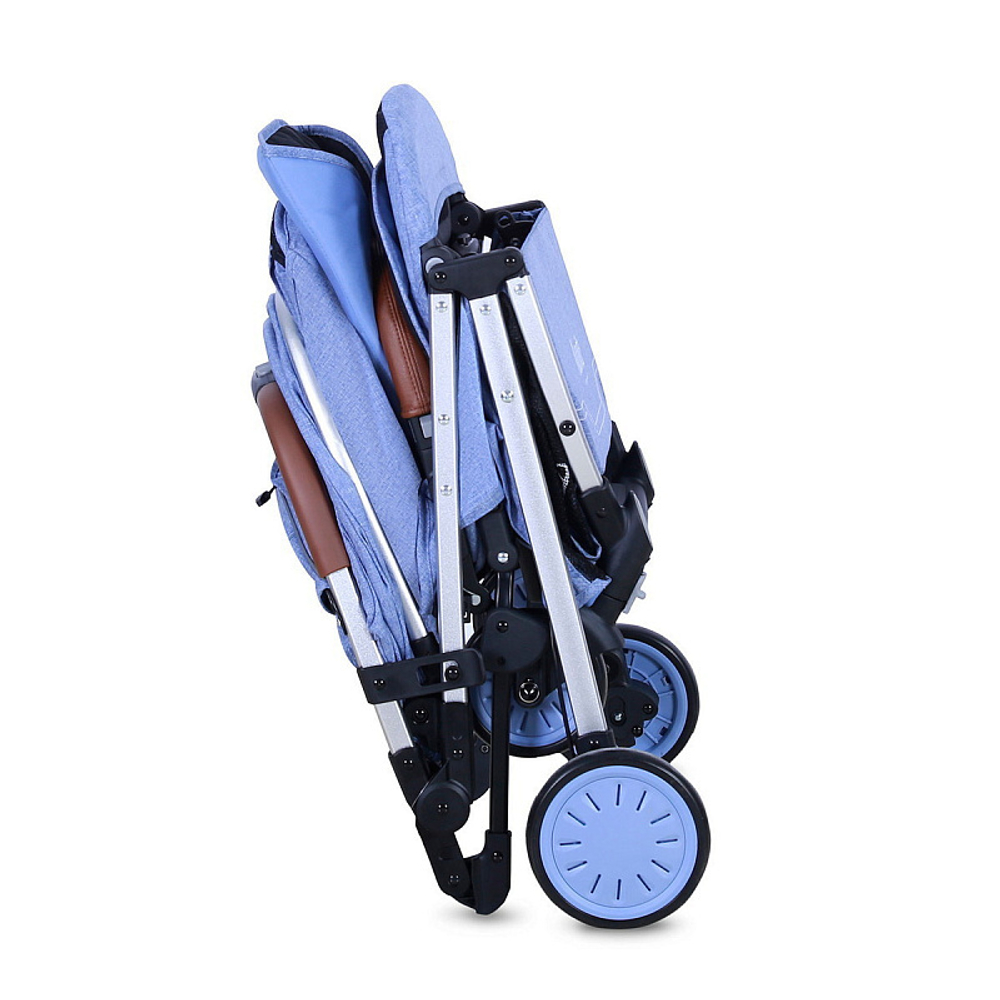 Детская прогулочная коляска Nuovita Giro Lux Denim, Argento / Джинсовый, Серебряный
