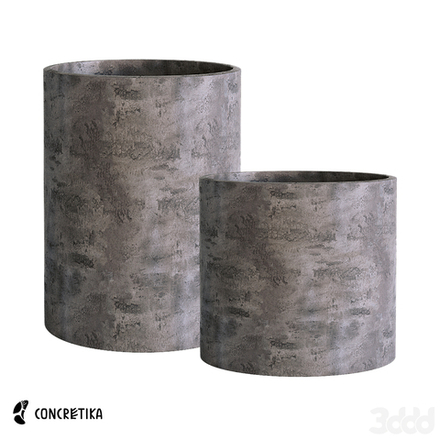 Кашпо CYLINDER CONCRETE GREY DARK D40 H40