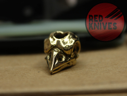 Бусина темлячная "Череп птицы", латунь