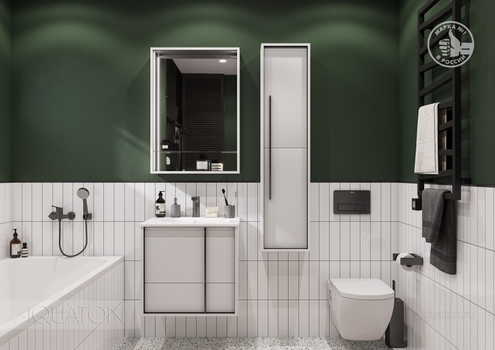 Шкаф - колонна AQUATON Ривьера белый матовый 1A239203RVX20
