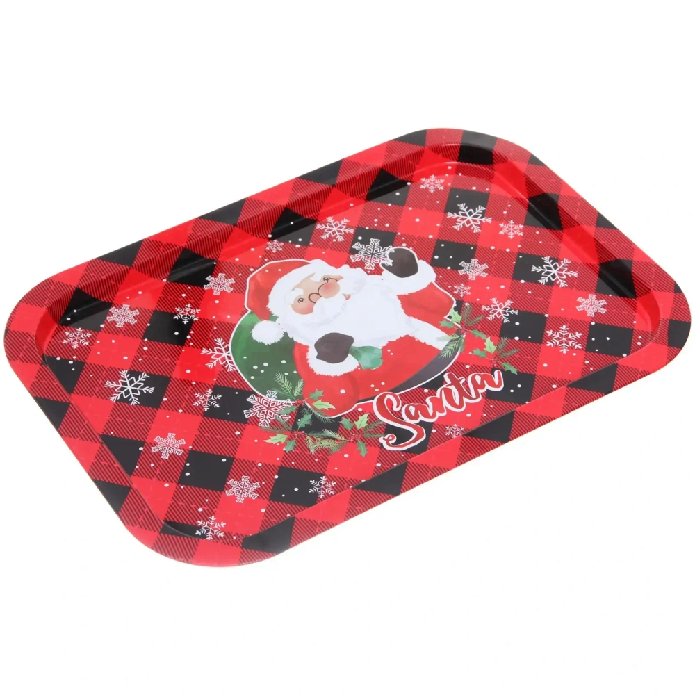 Поднос жестяной 34*23см «Санта с подарками»