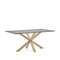 Arya Стол обеденный 160x90 древесный с керамической столешницей Iron Moss