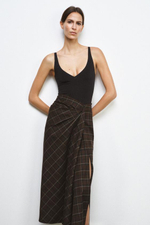 Юбка в клетку с драпировкой из коллекции ZW - ZARA