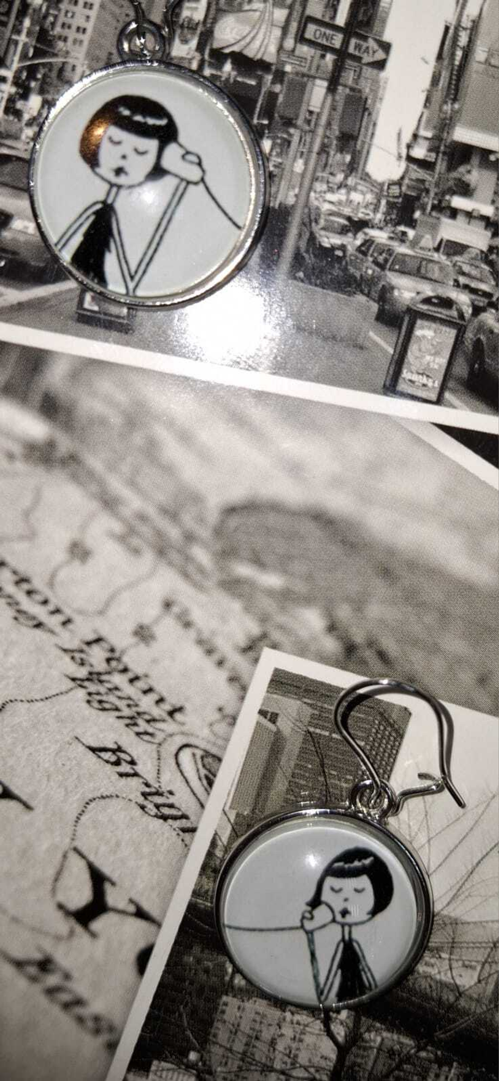 Серьги с кабошонами. Ручной работы.