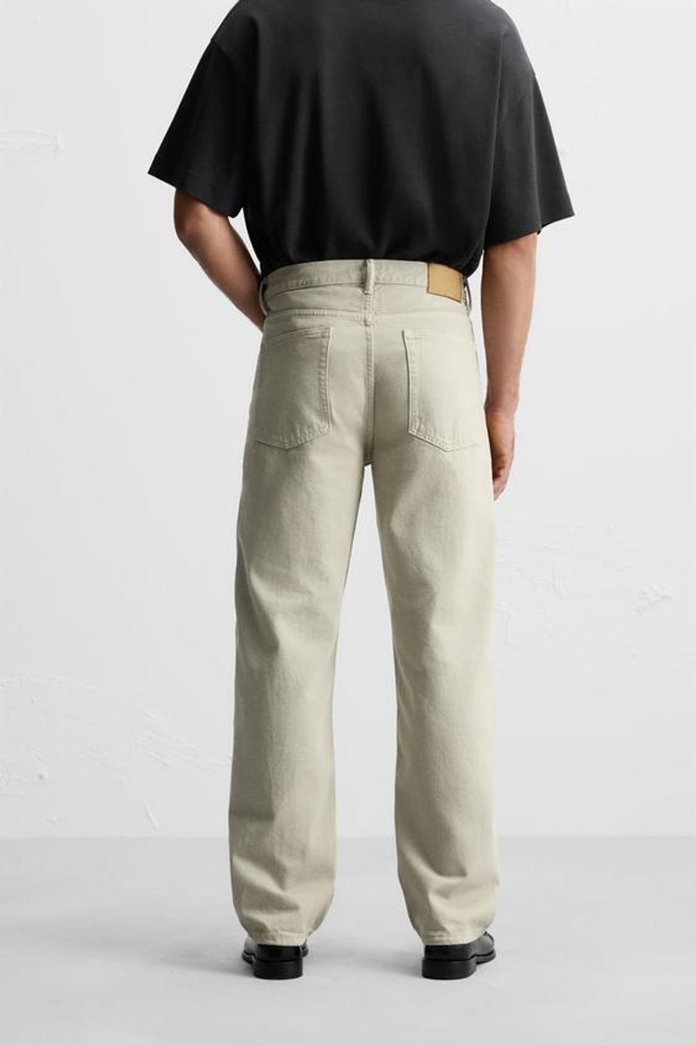 ZARA ДЖИНСЫ STRAIGHT-LEG, БЕЖЕВЫЙ