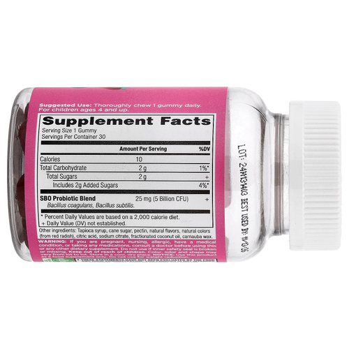 Ancient Nutrition, SBO, жевательные пробиотики для детей, с ягодным вкусом, 5 млрд КОЕ, 30 жевательных таблеток