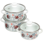 Набор эмалированной посуды 6 пр, кастрюли 1.5,2.3,3 л, Керчь, Вояж-Экстра