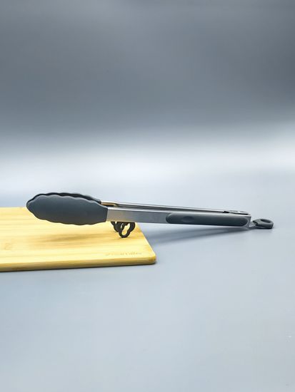 Щипцы силиконовые 30,5 см. Kamille КМ 7512 с ручками из нержавеющей стали