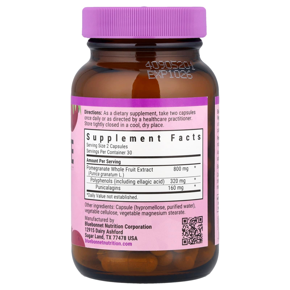 Bluebonnet Nutrition, Super Fruit, экстракт плодов граната, 60 растительных капсул