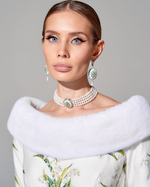 Платье "Весна в Париже" с меховой отделкой