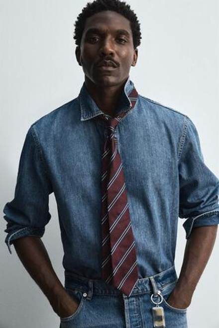 ZARA ДЖИНСОВАЯ РУБАШКА LIMITED EDITION, ВЫЦВЕТШИЙ СИНИЙ