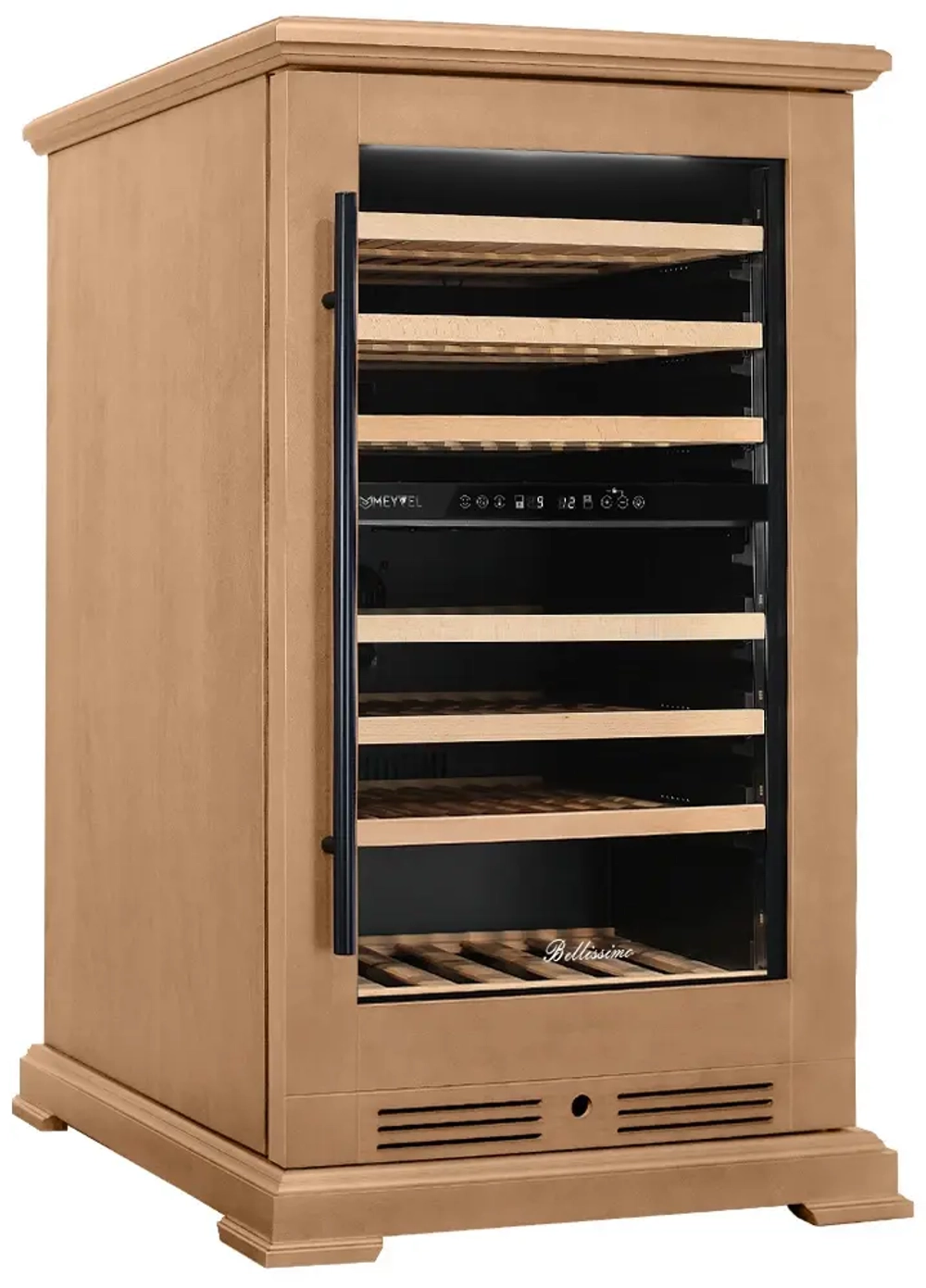 Винный шкаф двухзонный Meyvel MV77PRO-KBT2 (Натуральный бук)