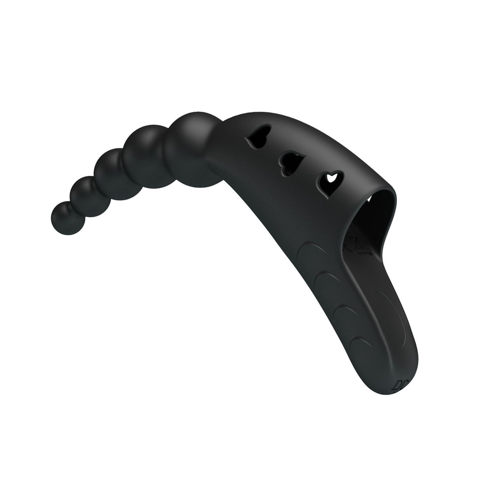 Черный вибратор на палец Jordin - 12,2 см. (Цвет: черный)