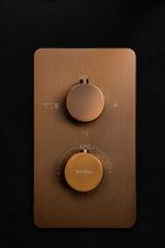 Смеситель встроенный с термостатом 3-х проходной CELL BRUSHED BRONZE