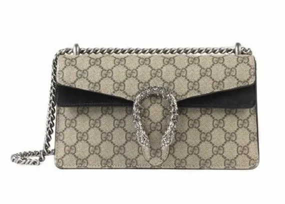 Маленькая женская сумка на плечо Gucci Dionysus с буквами GG бежевый