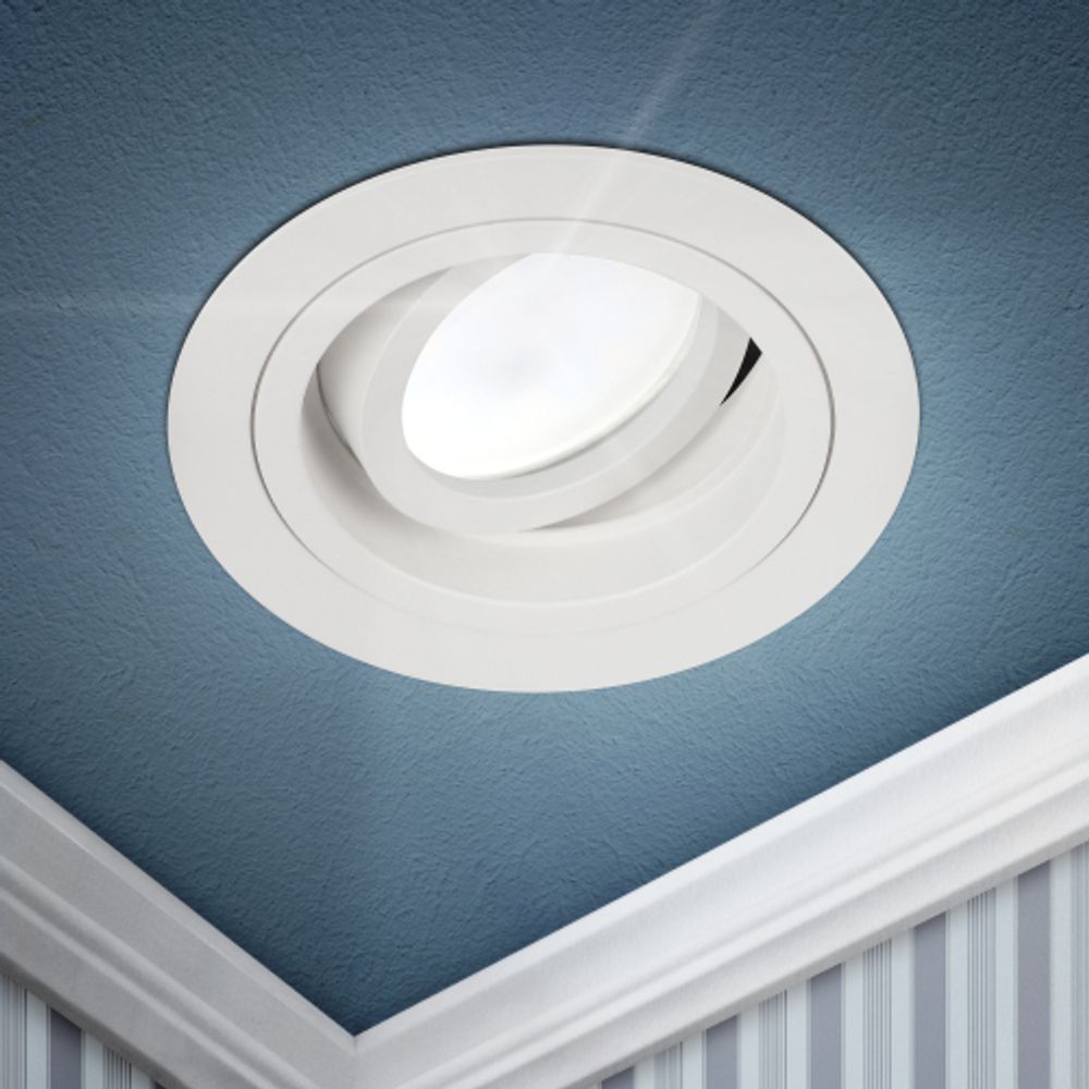 Светильник встраиваемый алюминиевый ЭРА KL84 WH под лампу MR16 GU5.3 белый | Алюминиевые встраиваемые светильники