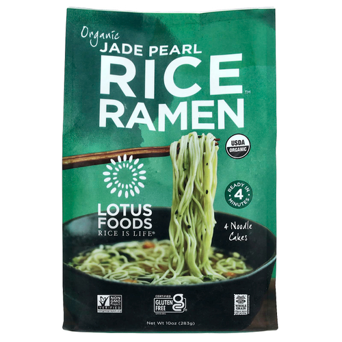 Lotus Foods, Organic Jade Pearl Rice Ramen™, 4 хлебца с лапшой, 283 г (10 унций)