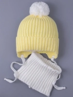 Шапка детская осенняя вязаная и снуд