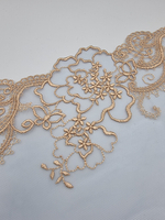 Вышивка на сетке голубой/золотисто-коричневый К788 левая 22 см