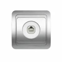 Розетка компьютерная RJ-45 1-местная серебро "Марс" (SBE-02s-S1-RJ)