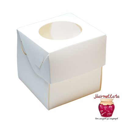 Упаковка для капкейков БЕЛАЯ с ОКНОМ (1 ячейка)