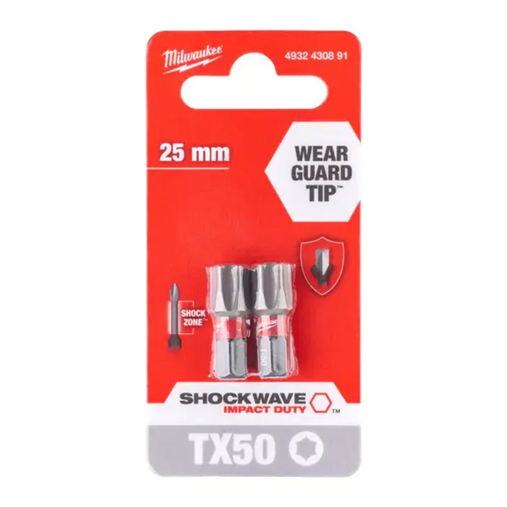 Насадка Milwaukee SHOCKWAVE TX50 25мм (2шт)
