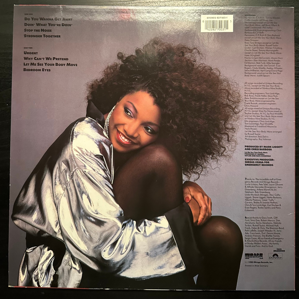 Shannon - Do You Wanna Get Away (Германия 1985г.) В