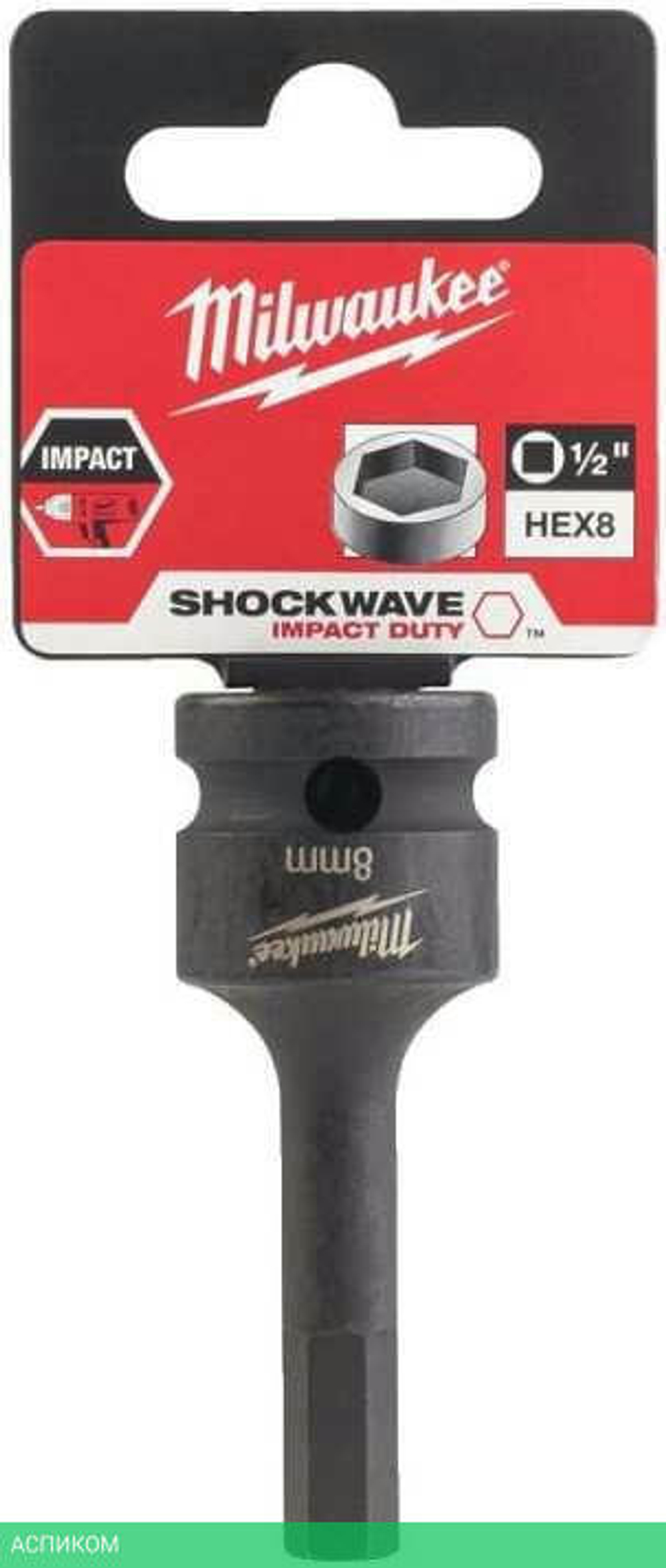 Головка ударная Milwaukee 1/2" Shockwave HEX8 (4932478065)