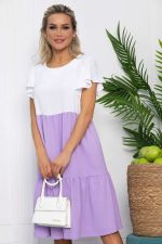 Платье Ветер перемен (бело-сиреневое) П13585-4М LT Collection