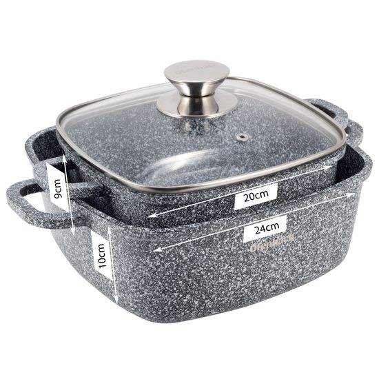 Набор квадратных кастрюль 5 предметов Ofenbach NB 100508 кастрюли 2,3 л; 4,4 л; прихватки 2 шт.