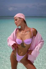 Лиф бархатный с чашкой, лавандовый