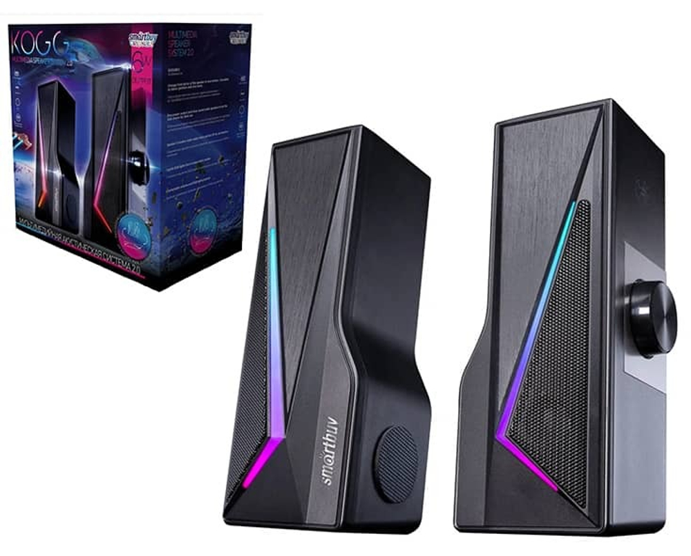 Компьютерные колонки 2.0 SmartBuy KOGG, мощность 6Вт, USB, RGB,черные (SBA-4350)