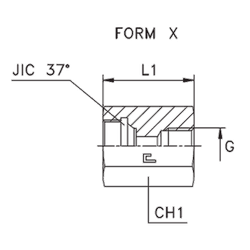 Соединение для манометра BSP 1/4" D18-20 JIC 1.1/16"