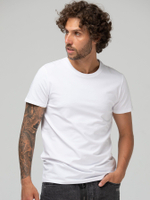 Мужская базовая футболка из хлопкового трикотажа (Размер: XXXL) (Цвет: белый)
