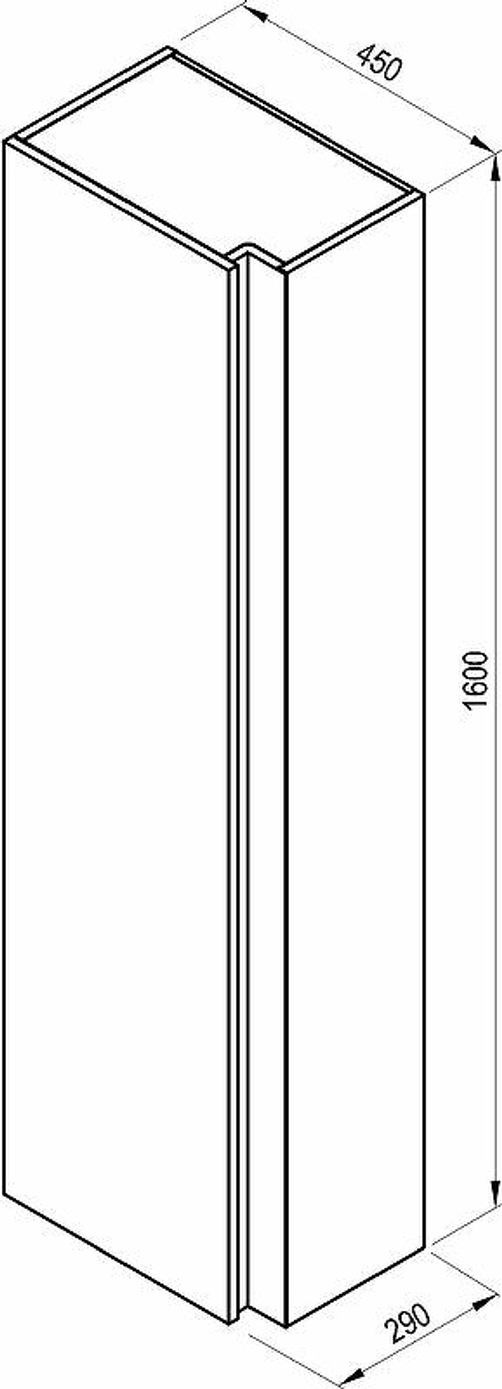 Шкаф пенал Ravak SB 10° 45 X000000753 подвесной Темный орех
